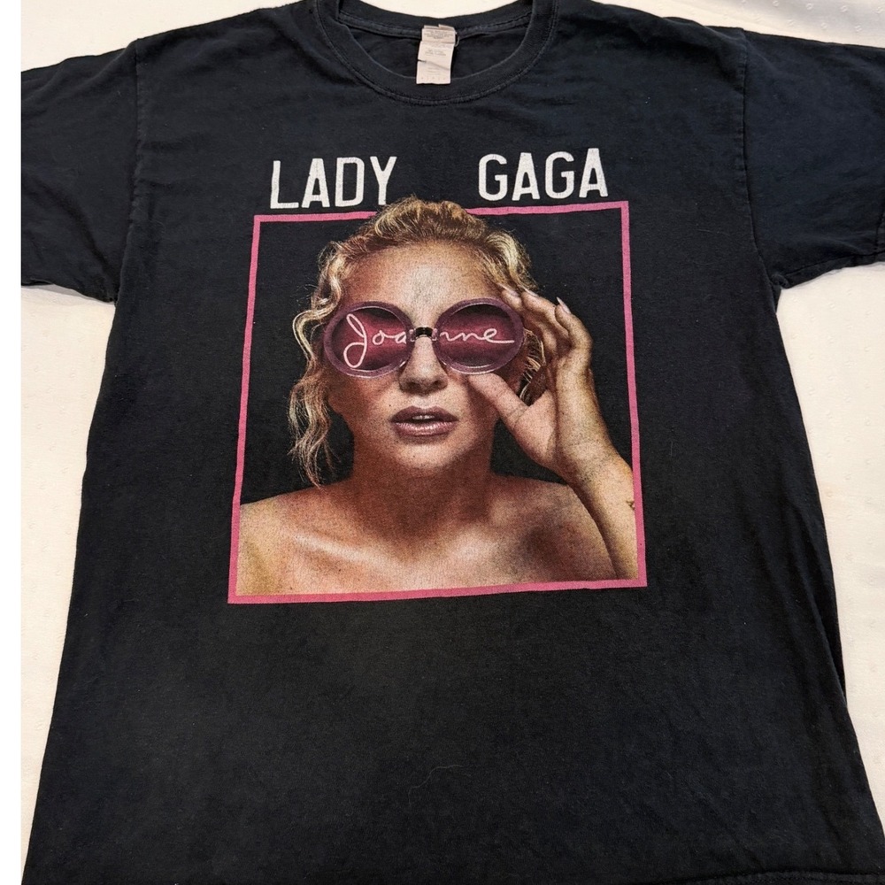 Lady Gaga Joanne World Tour 2017 Gilden T-Shirt Black Size L Concert Merch